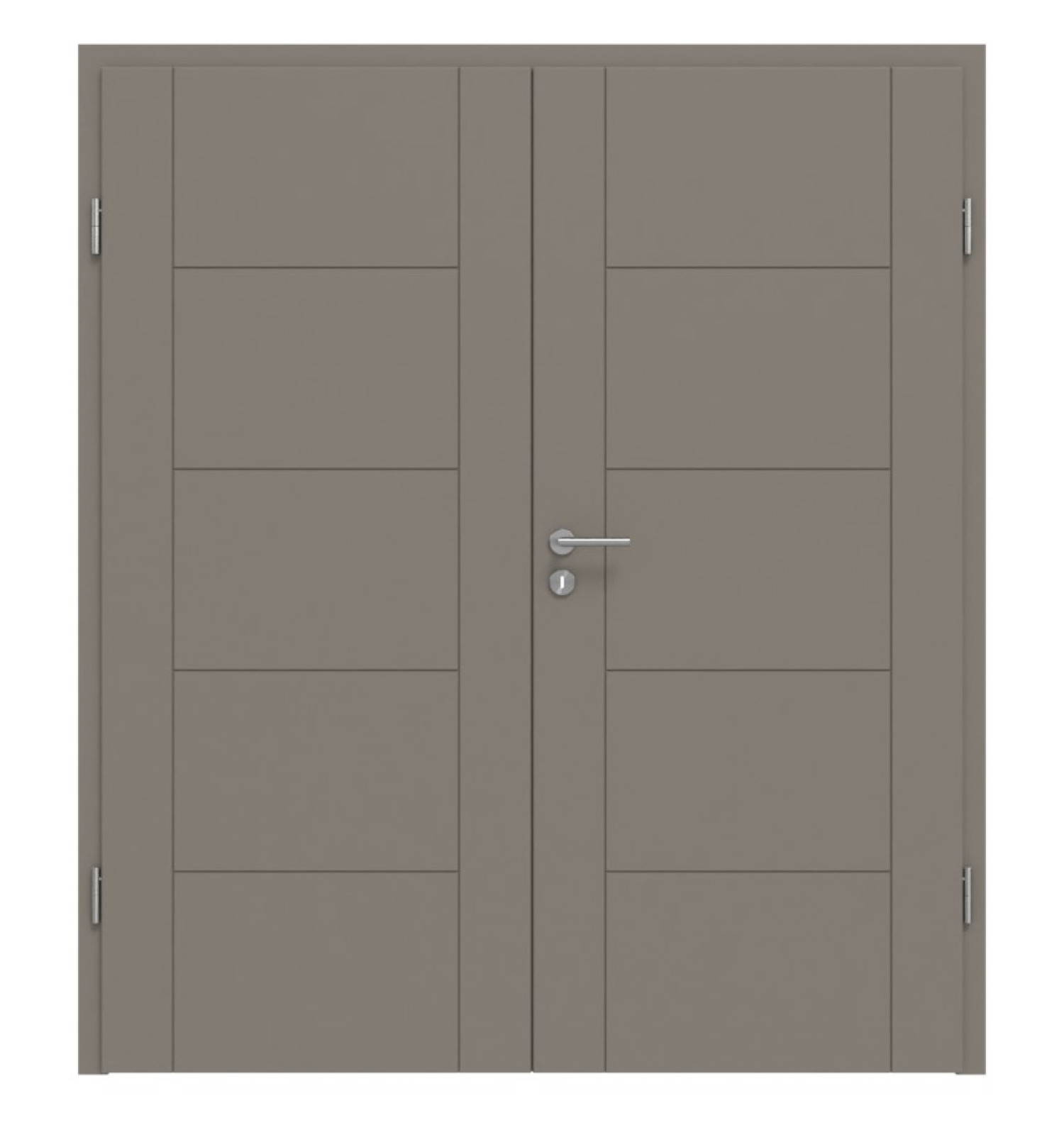 HÖRMANN Doppelflügeltür Groove 13 Taupe RAL 7048 Lack DesignLine mit Zarge