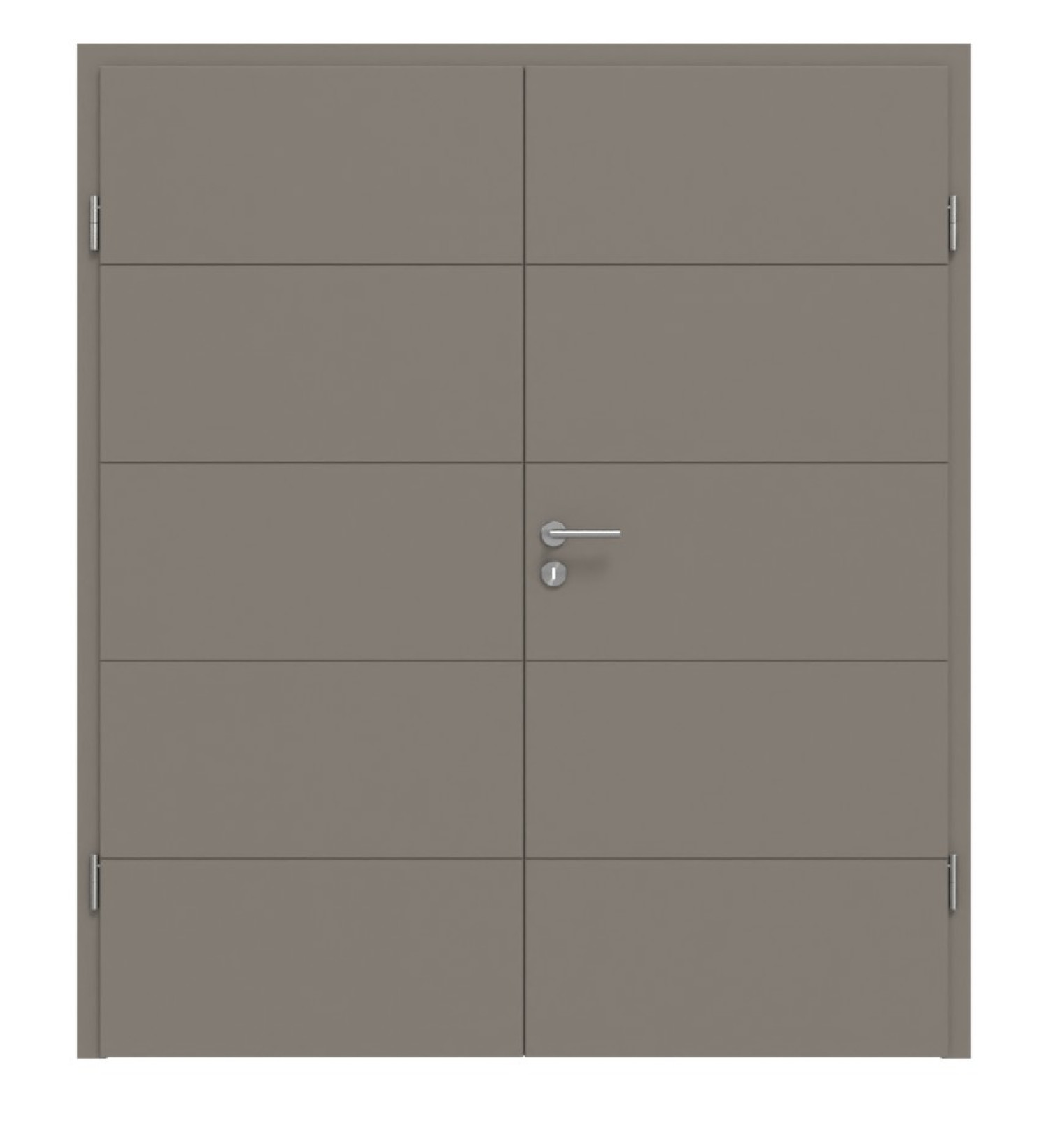 HÖRMANN Doppelflügeltür Groove 15 Taupe RAL 7048 Lack DesignLine mit Zarge