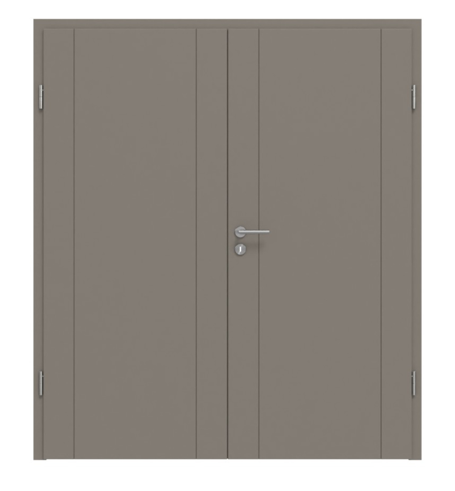 HÖRMANN Doppelflügeltür Groove 16 Taupe RAL 7048 Lack DesignLine mit Zarge