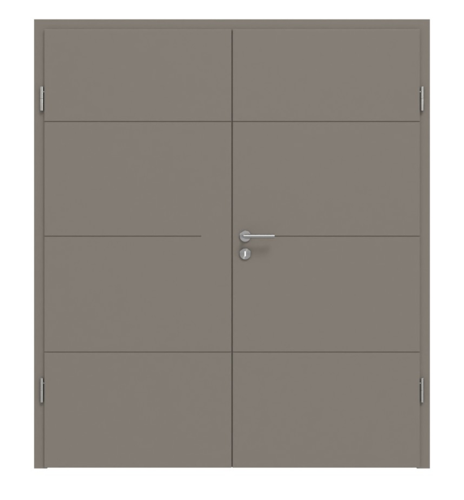 HÖRMANN Doppelflügeltür Groove 34 Taupe RAL 7048 Lack DesignLine mit Zarge