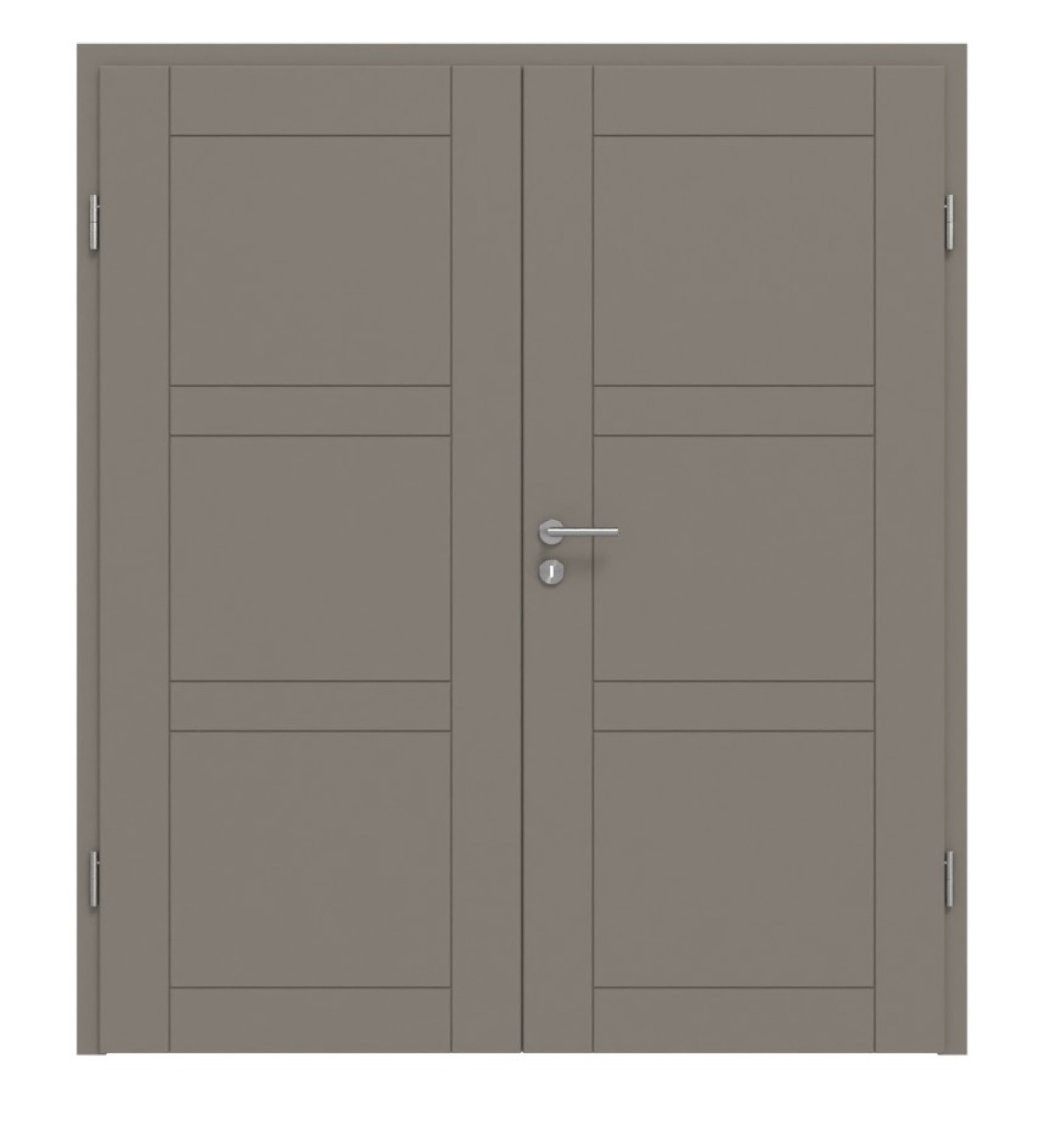 HÖRMANN Doppelflügeltür Groove 89 Taupe RAL 7048 Lack DesignLine mit Zarge