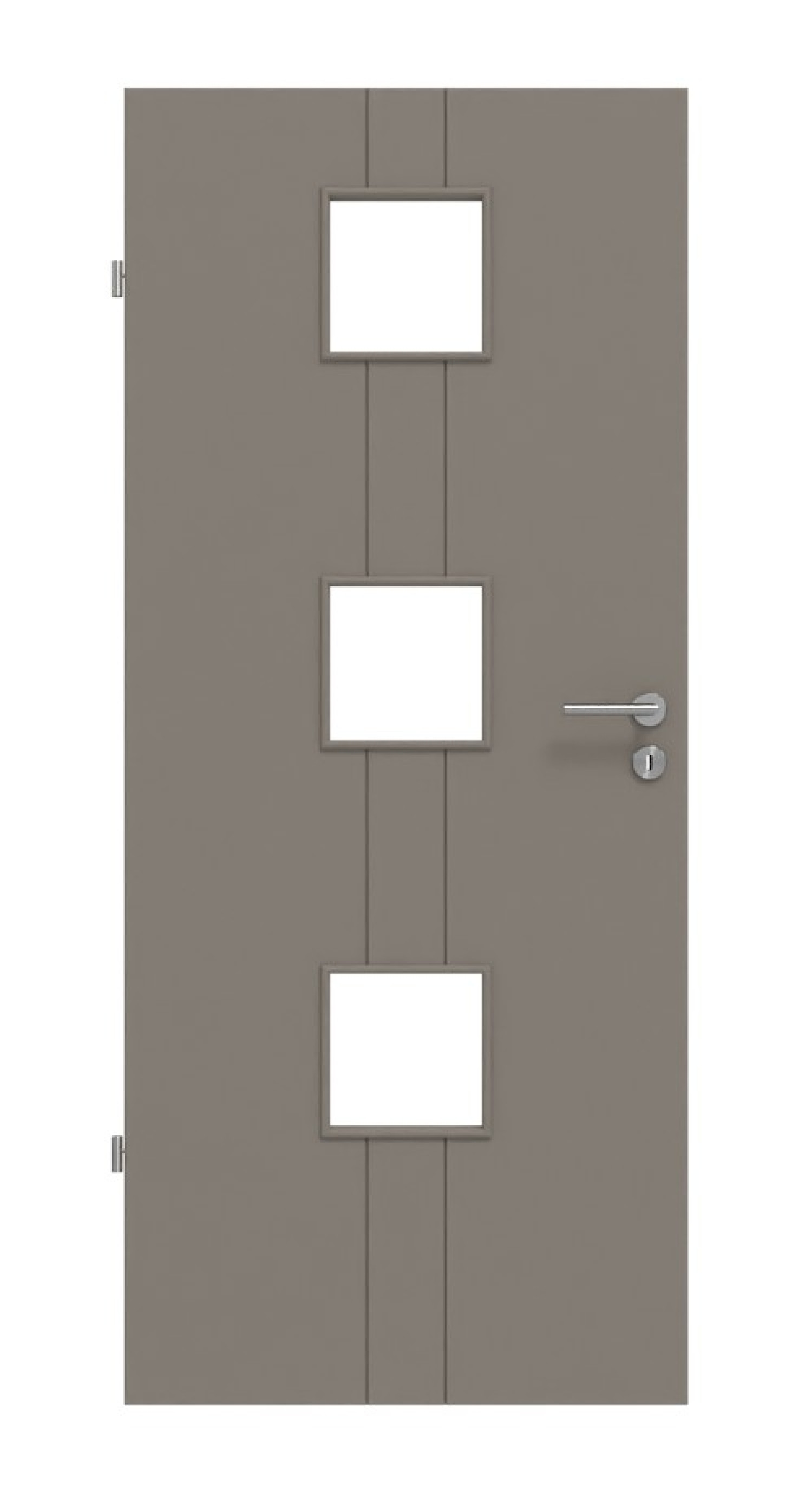 HÖRMANN Innentür Groove 23 Taupe RAL 7048 Lack DesignLine mit Lichtausschnitt LA 10