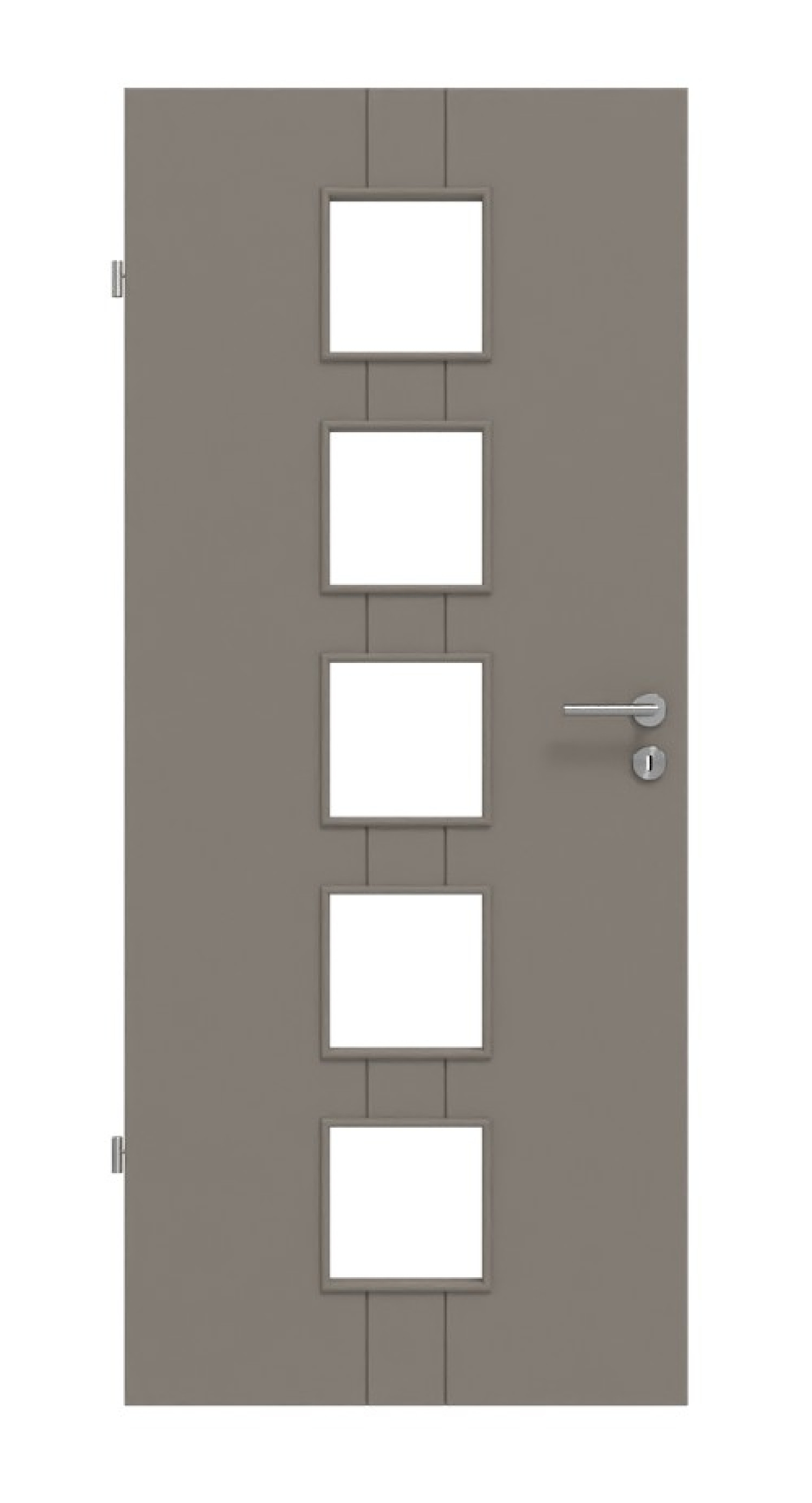 HÖRMANN Innentür Groove 23 Taupe RAL 7048 Lack DesignLine mit Lichtausschnitt LA 5