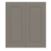 HÖRMANN Doppelflügeltür Groove 21 Taupe RAL 7048 Lack DesignLine mit Zarge