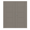 HÖRMANN Doppelflügeltür Groove 22 Taupe RAL 7048 Lack DesignLine mit Zarge