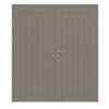 HÖRMANN Doppelflügeltür Groove 54 Taupe RAL 7048 Lack DesignLine mit Zarge