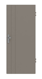 Frontansicht von Groove 44 ProLine Lack Taupe RAL 7048 Wohnungseingangstür - Hörmann