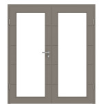 Frontansicht von Groove 27 LA 27 ProLine Lack Taupe RAL 7048 Doppelflügeltür inkl. Zarge - Hörmann