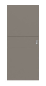 Frontansicht von Groove 29 ProLine Lack Taupe RAL 7048 Schiebetür - Hörmann