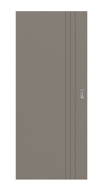 Frontansicht von Groove 85 ProLine Lack Taupe RAL 7048 Schiebetür - Hörmann