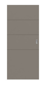 Frontansicht von Groove 93 ProLine Lack Taupe RAL 7048 Schiebetür - Hörmann